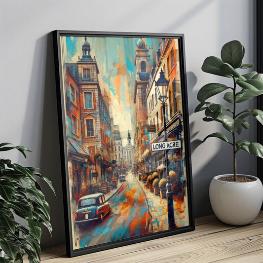 London Long Acre Wall Art Print – Vintage Travel Poster, UK Gift, London Map Decor, Perfect Housewarming & Travel Lover Present
