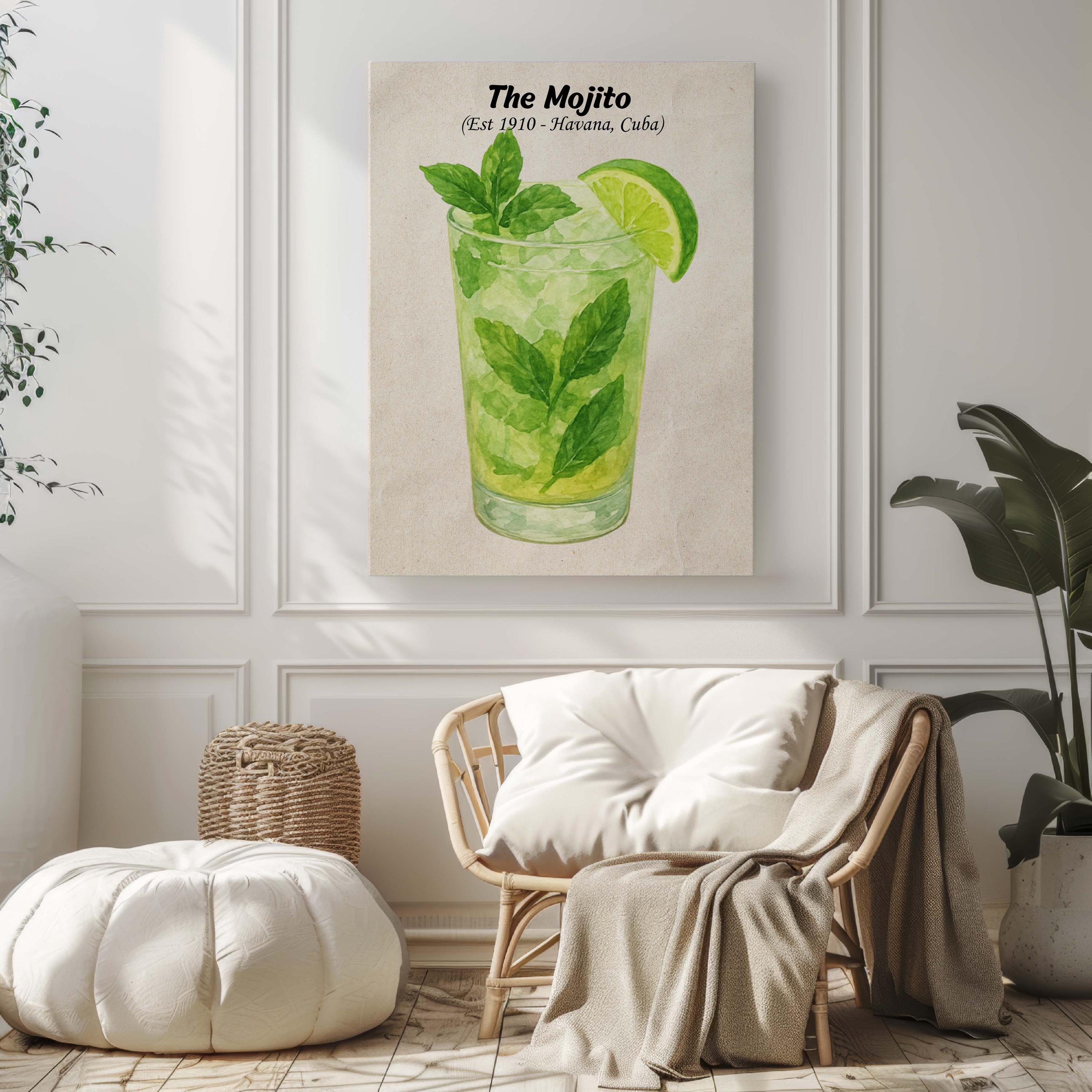 Mojito Print Watercolor - Havana, Cuba