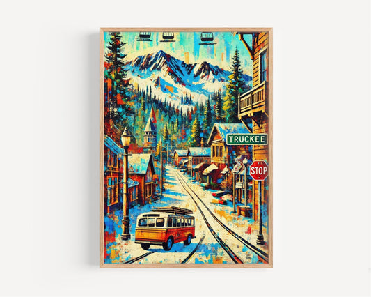 Print of Truckee Wall Art: California Travel Poster, Cali Decor, Housewarming Gift, America Art, Modern California Print