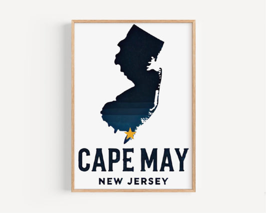 Cape May Wall Art, Cape May Print, New Jersey Art, New Jersey Gift, Travel Print, Home Decor, Housewarming Gift, College Wall Artwork