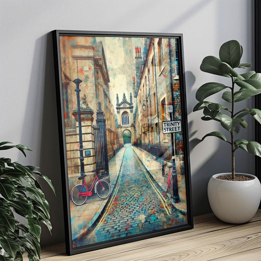 Wall Art Trinity St Print Cambridge UK Travel Poster, Modern Street Art, Unique UK Wall Decor, Housewarming Gift, Travel Wall Art