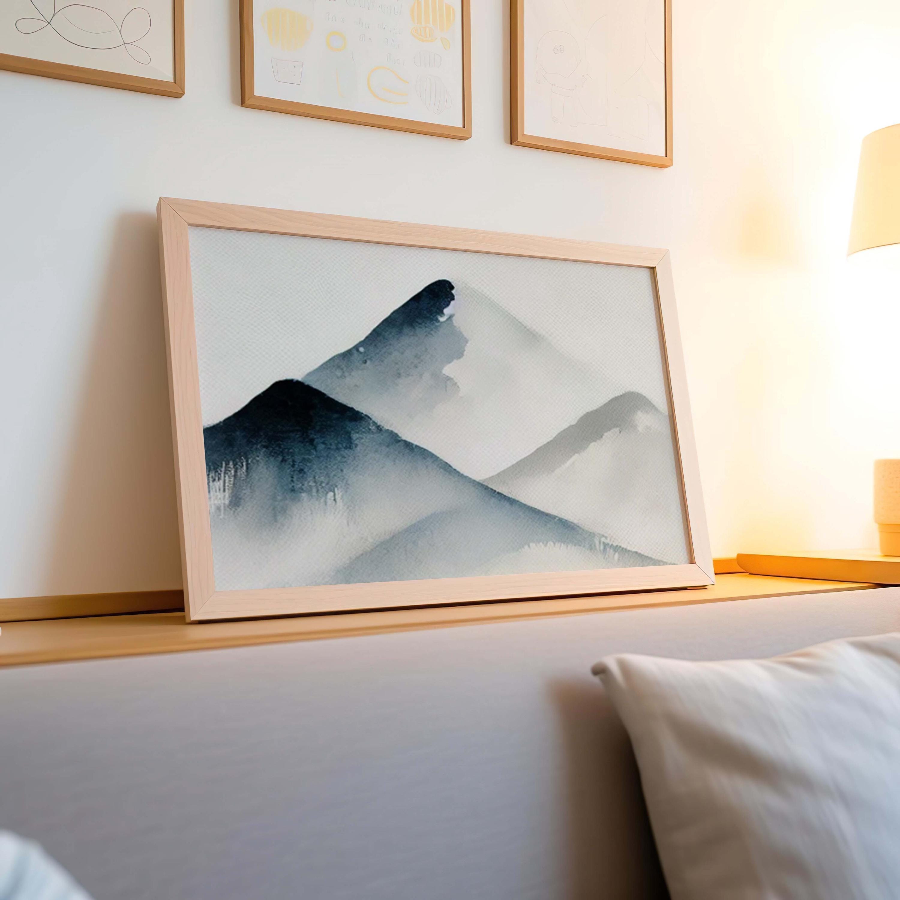 Snowy Mountain Print Winter Landscape