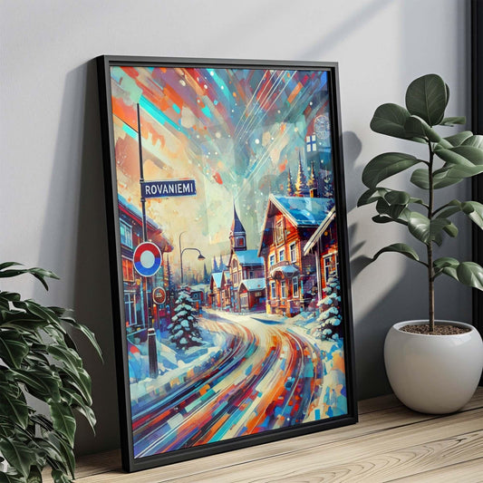 Rovaniemi Art Print - Finland Travel Poster, European City Wall Decor, Rovaniemi Wall Art, Housewarming & Gift Idea