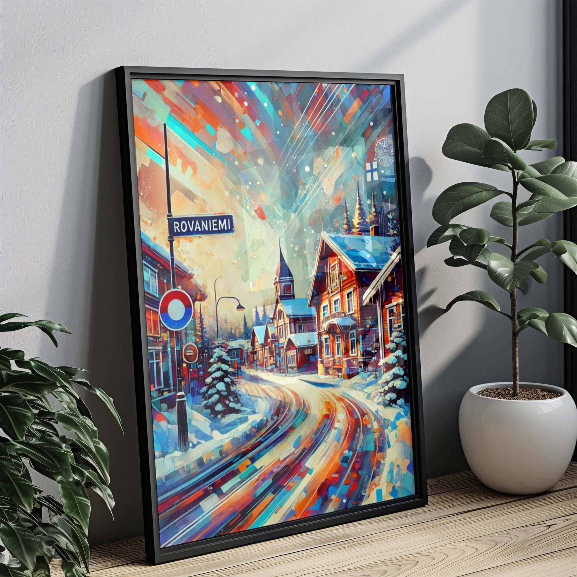 Rovaniemi Art Print - Finland Travel Poster, European City Wall Decor, Rovaniemi Wall Art, Housewarming & Gift Idea
