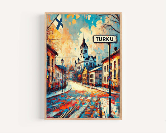 Turku Art Travel Print – Finland City Wall Art, European Artwork, Turku Poster, Housewarming & Travel Gift