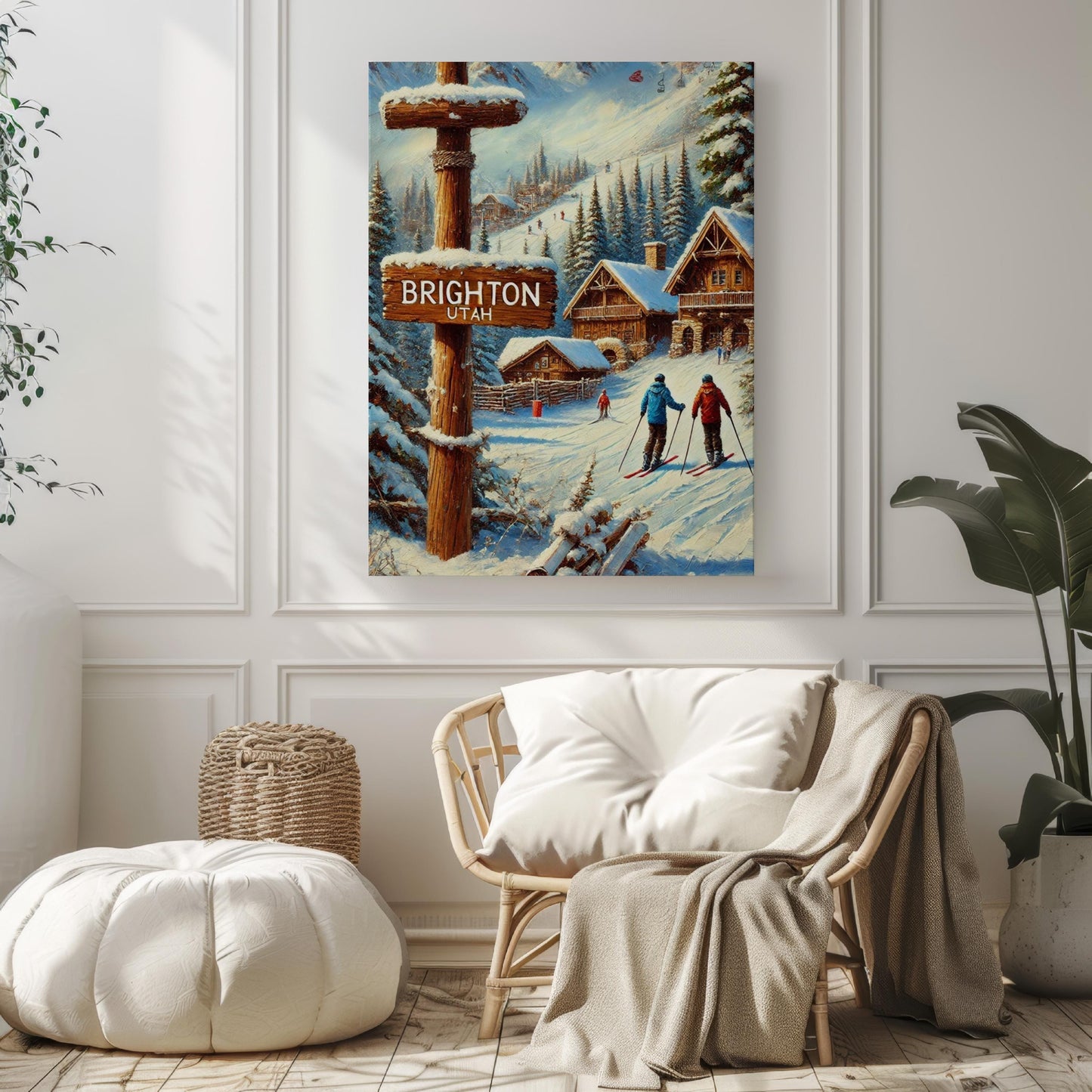 Brighton Utah Art Print: Wasatch Mountains Ski Town Poster