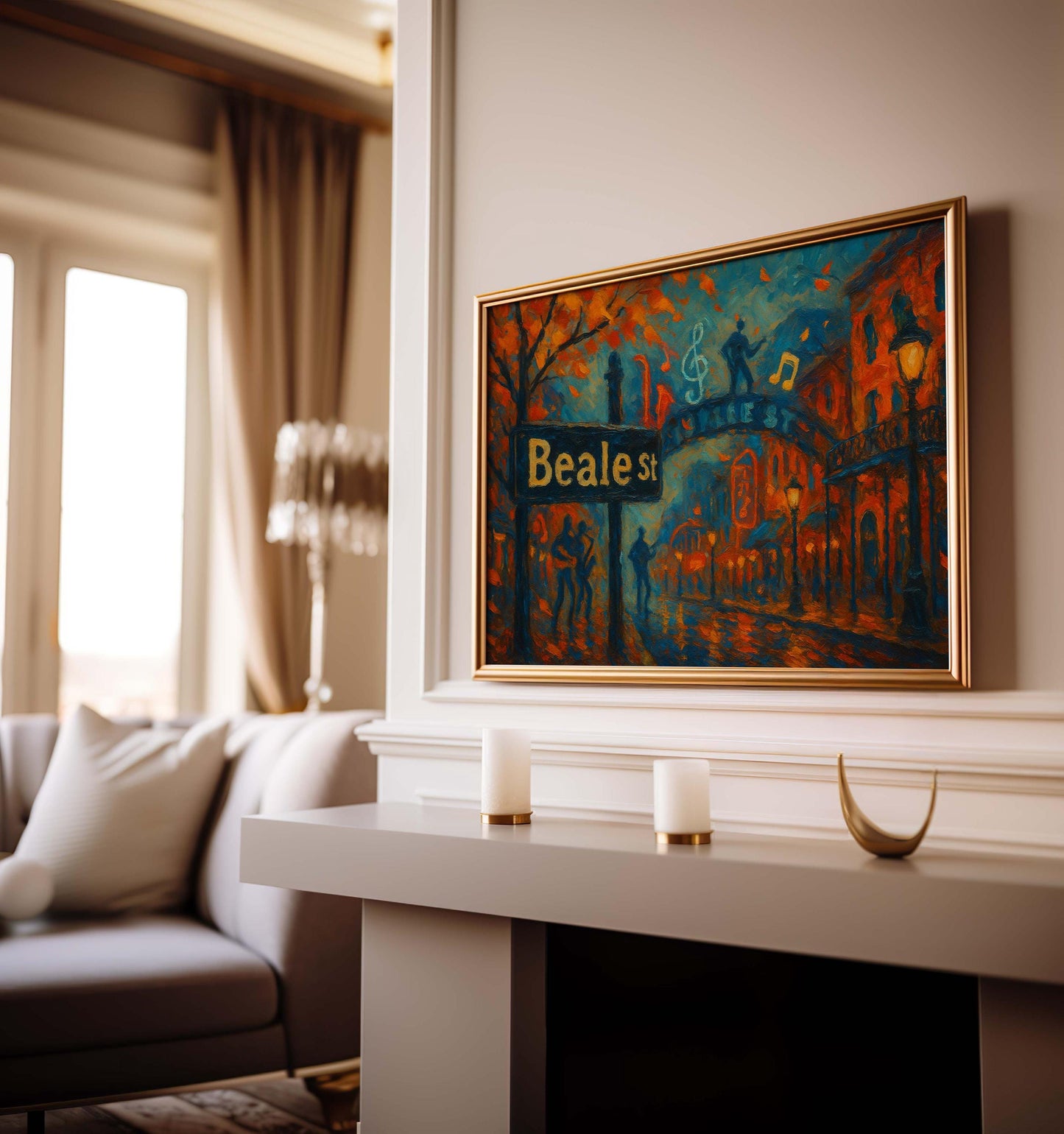 Beale Street Art Print – Memphis Music Scene, Autumn Colors