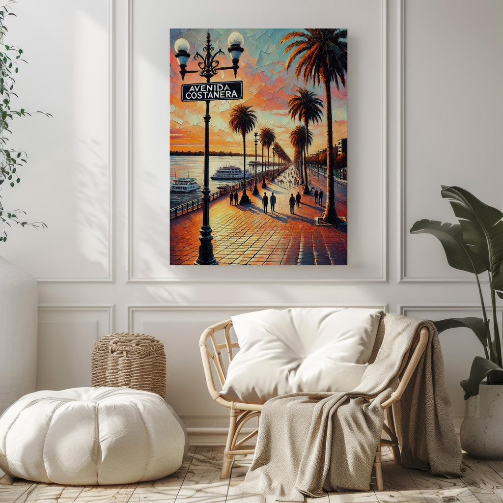 Paraguay Avendia Costanera Wall Art Print – South American Travel Poster, Housewarming Gift, Unique Paraguay Home Decor