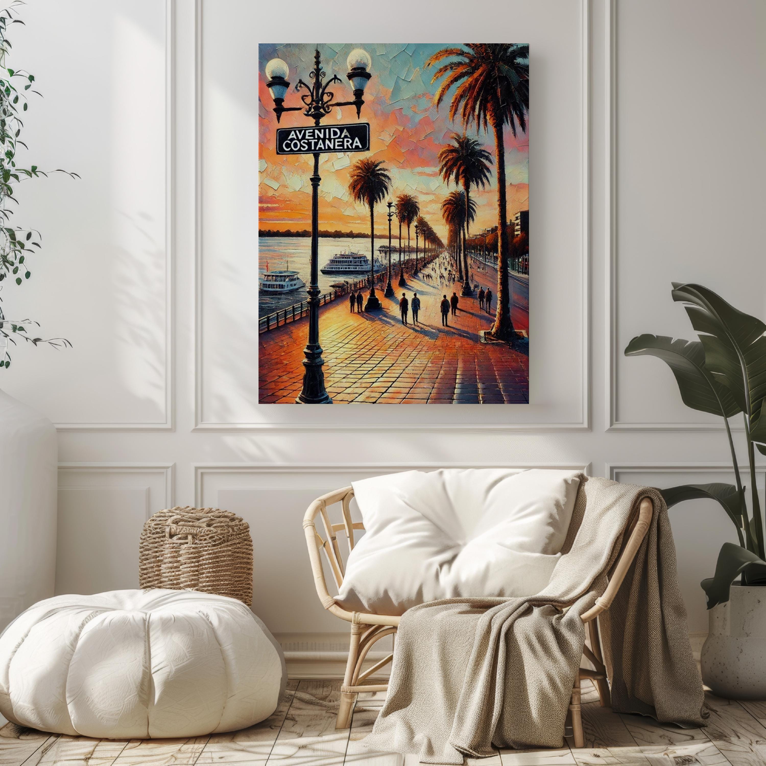 Paraguay Avendia Costanera Wall Art Print – South American Travel Poster, Housewarming Gift, Unique Paraguay Home Decor