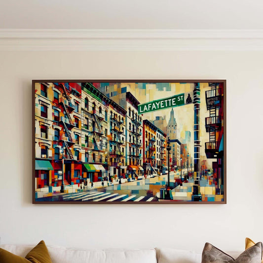 Lafayette Street Wall Art – New York Print, Manhattan Travel Poster, Unique Housewarming Gift, NYC Street Map Decor