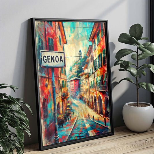 Genoa Art Print - Italian Wall Art Travel Poster, European City Map, Housewarming & Italy Gift, Genoa Artwork for Home Decor
