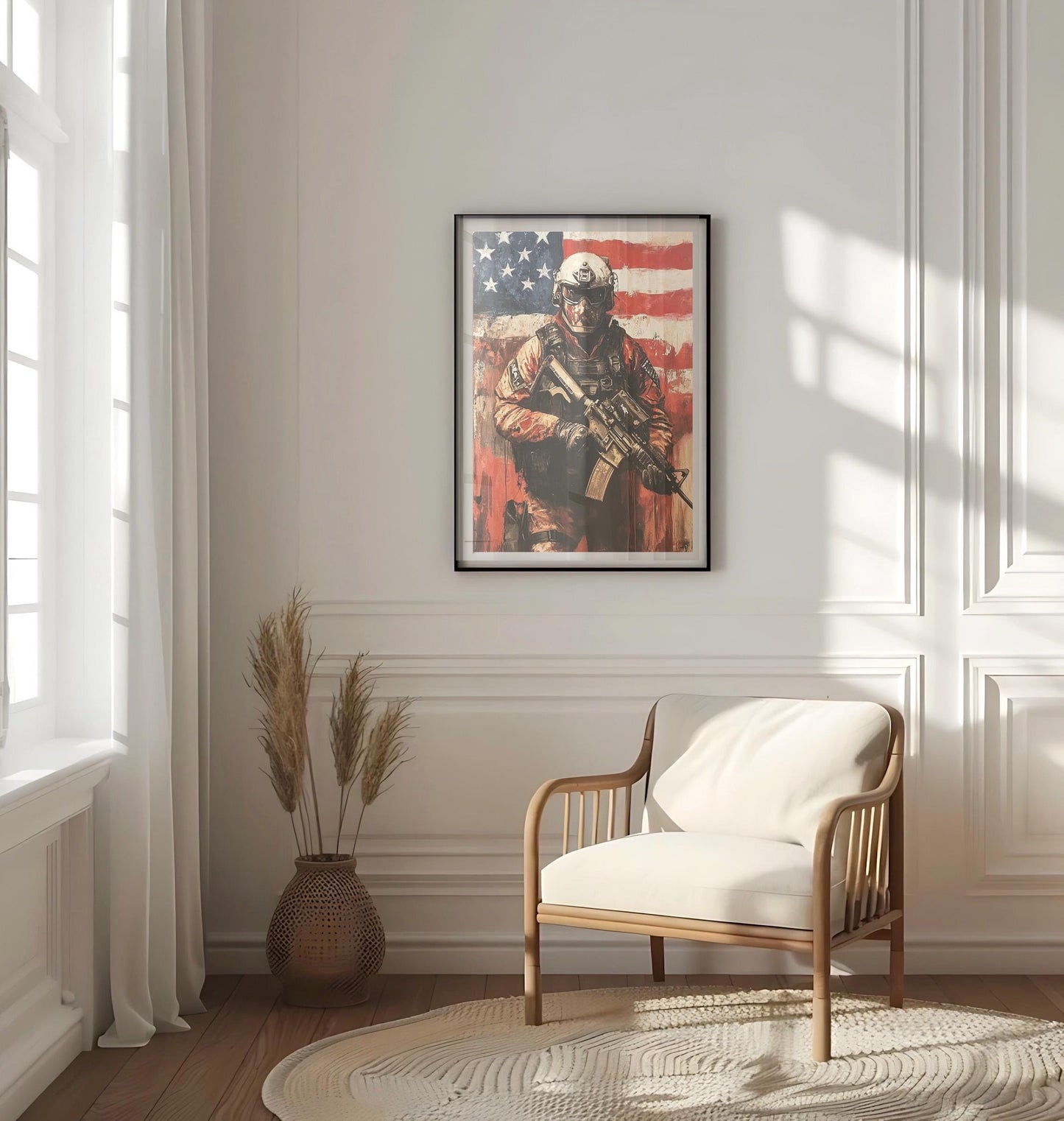 American Army Abstract USA Wall Art Patriotic United States Poster American Independence Home Decor