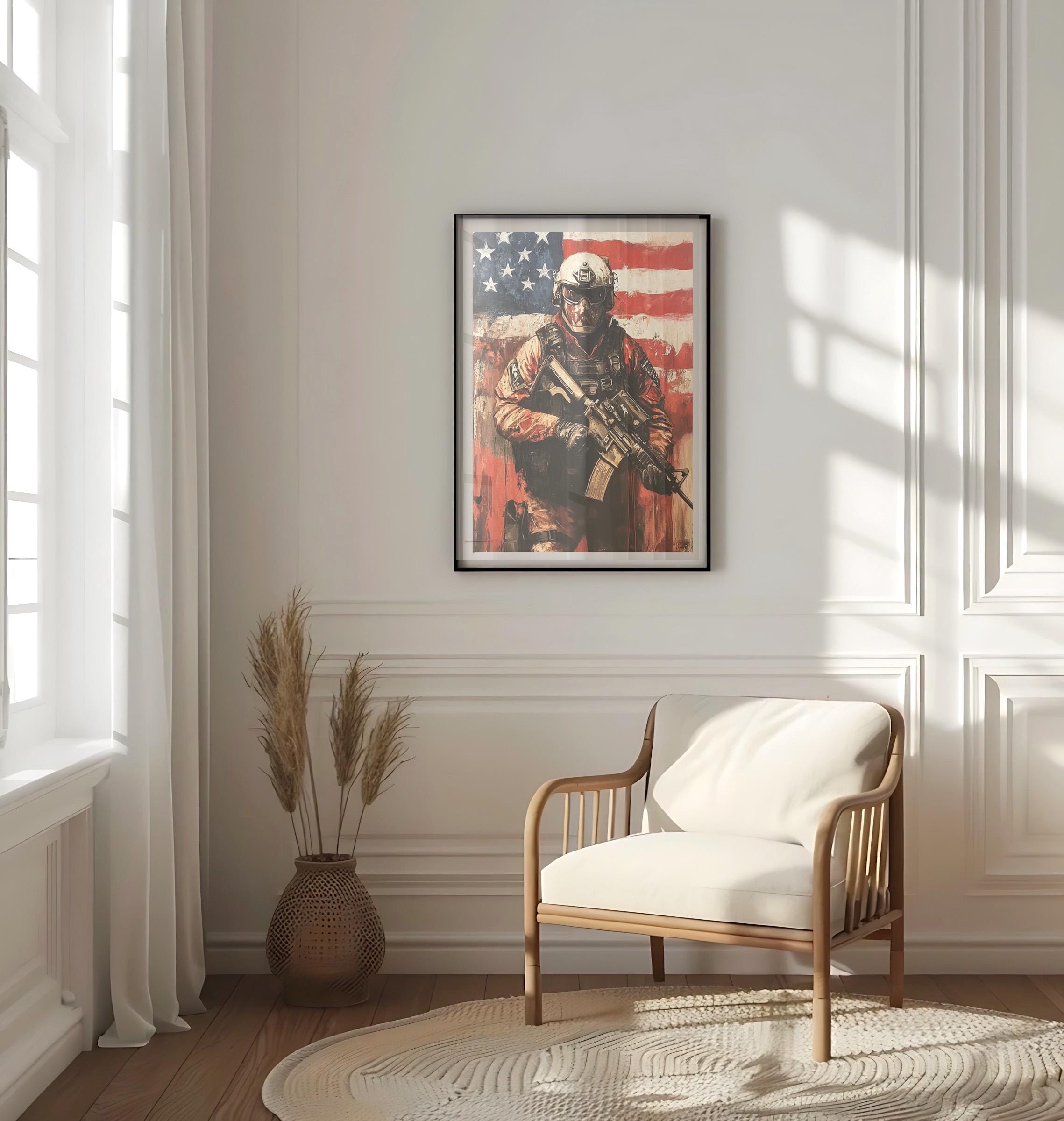 American Army USA Patriotic United States American Independence Wall Art Print – American Army USA Patriotic United States American Independence, USA, North America