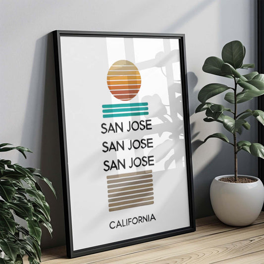 San Jose Print San Jose Wall Art California Gift Travel Decor College Dorm Housewarming Cali Art Poster