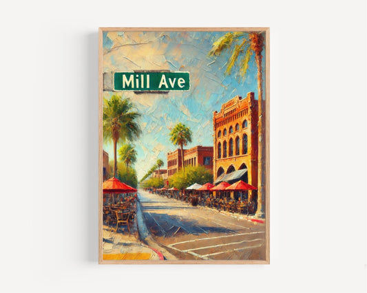 Mill Avenue Print, Tempe Arizona Art, Travel Souvenir