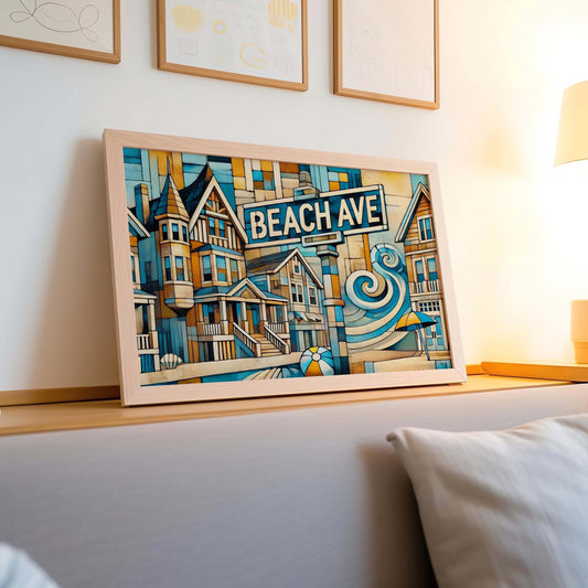 Beach Ave Print Cape May Art Travel Poster Wall Art New Jersey Gift Beach Avenue Decor Housewarming Present