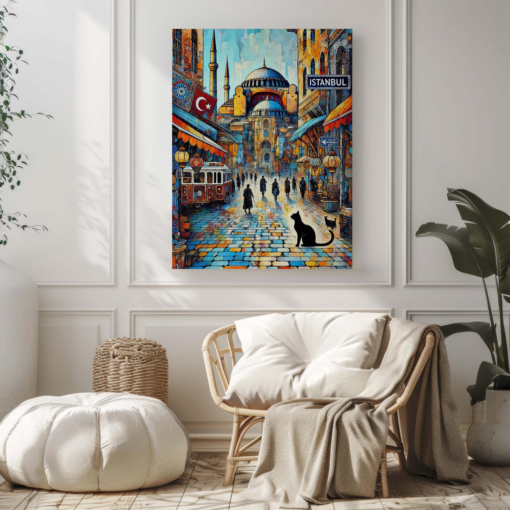 Istanbul Cityscape Print Vintage - Istanbul, Turkey
