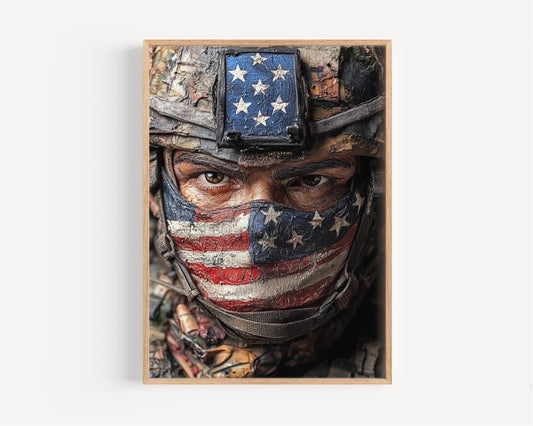 American Vintage Troop Abstract Wall Art Patriotic USA Independence Poster United States Home Decor