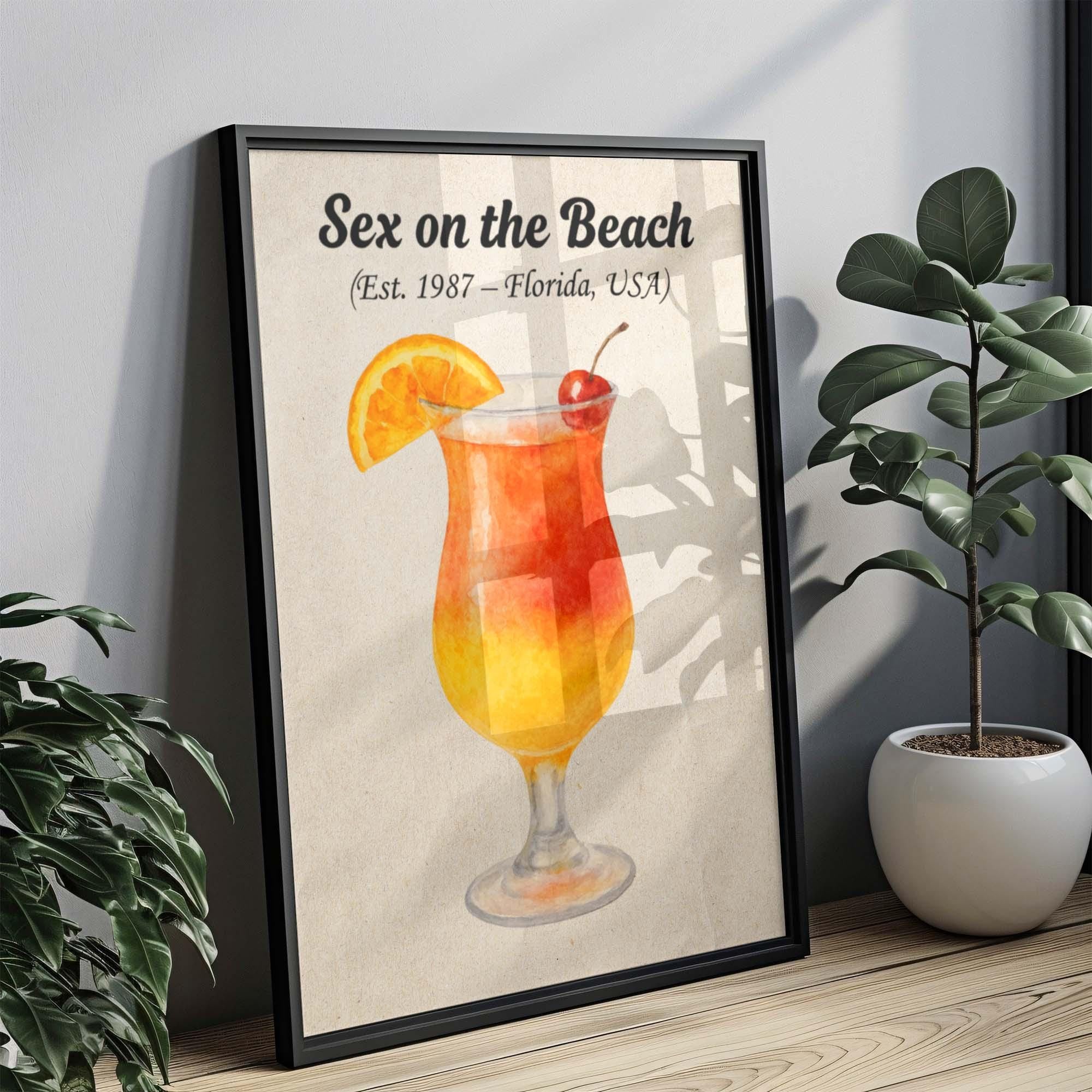 Sex On The Beach Cocktail Wall Art