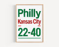 Philly Vs Kansas City Print - Pennsylvania & Missouri, USA