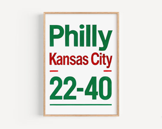 Philly VS Kansas City Wall Art Map Print, Travel & College Decor, Housewarming Gift for Home or Office