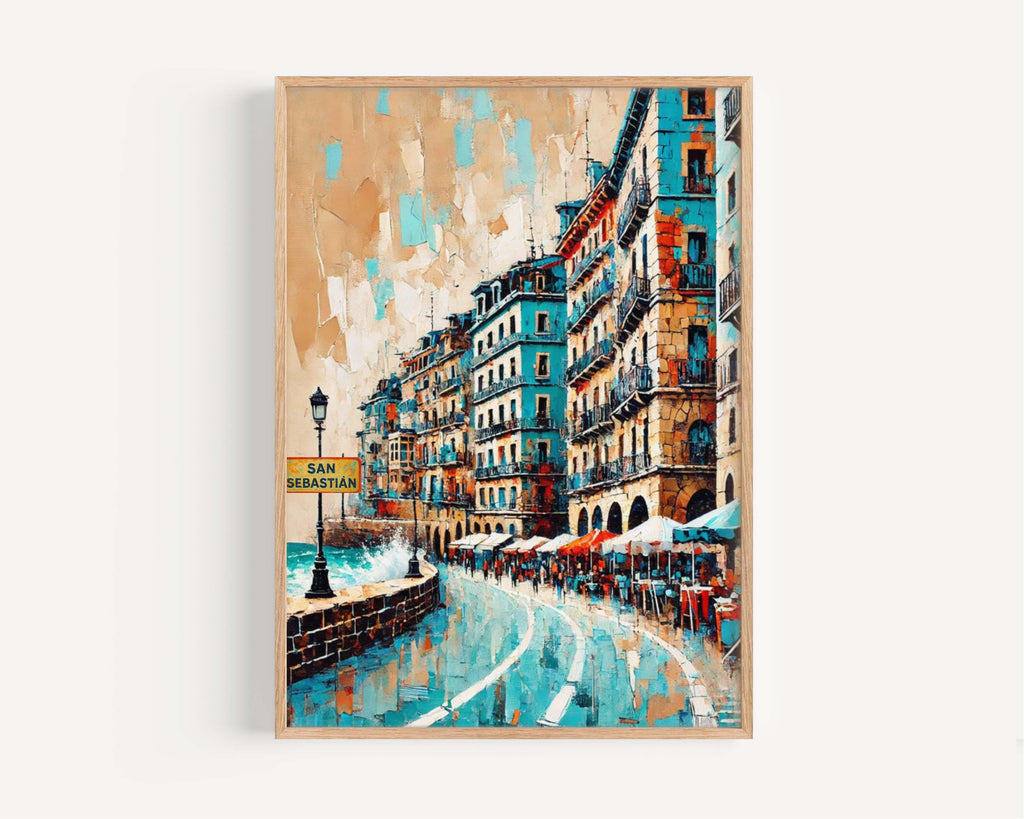 San Sebastián Print - San Sebastian Wall Art Travel Poster Spain City Gift Housewarming Spain Art Decor