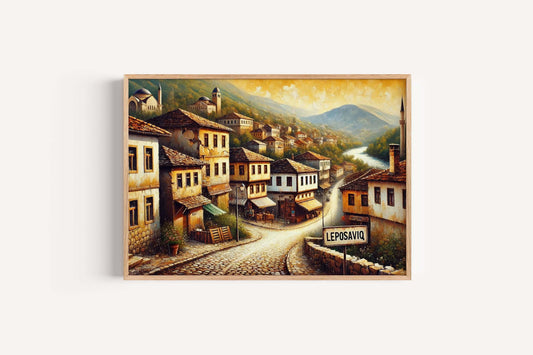 Leposaviq Art Print - Kosovo Travel Poster, Europe Wall Art, Housewarming Gift, Leposaviq City Map Decor, Unique Travel Home Decoration