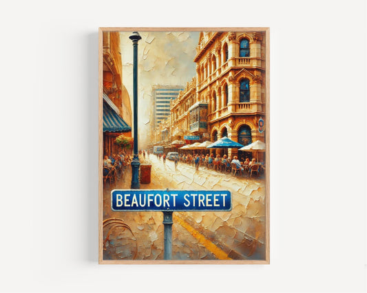 Beaufort Street Wall Art Perth Print Australia Travel Poster City Gift Boutique Shop Decor Urban Vibe, Museum-Grade Fine Art Paper