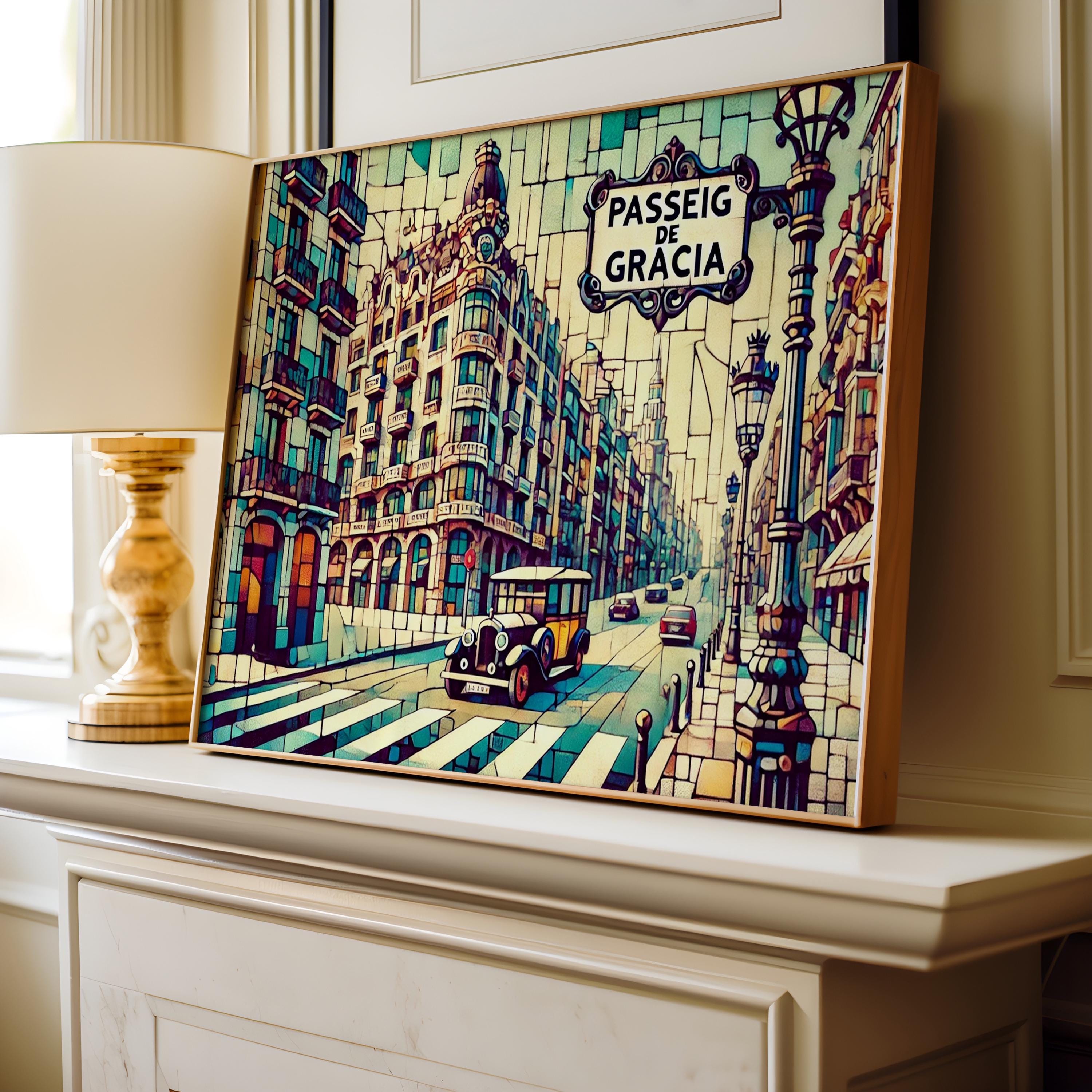 Passeig De Gracia Wall Art Modern - Barcelona, Spain