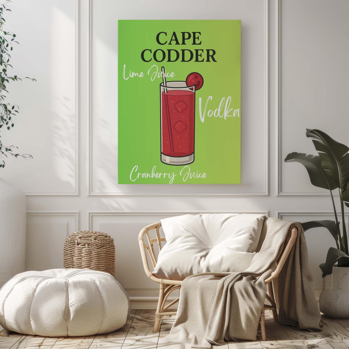 Cape Codder Cocktail Print: Beach House Nautical Wall Art