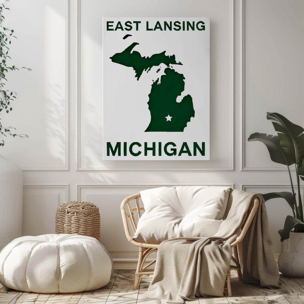 East Lansing Map Print - East Lansing, Michigan, USA