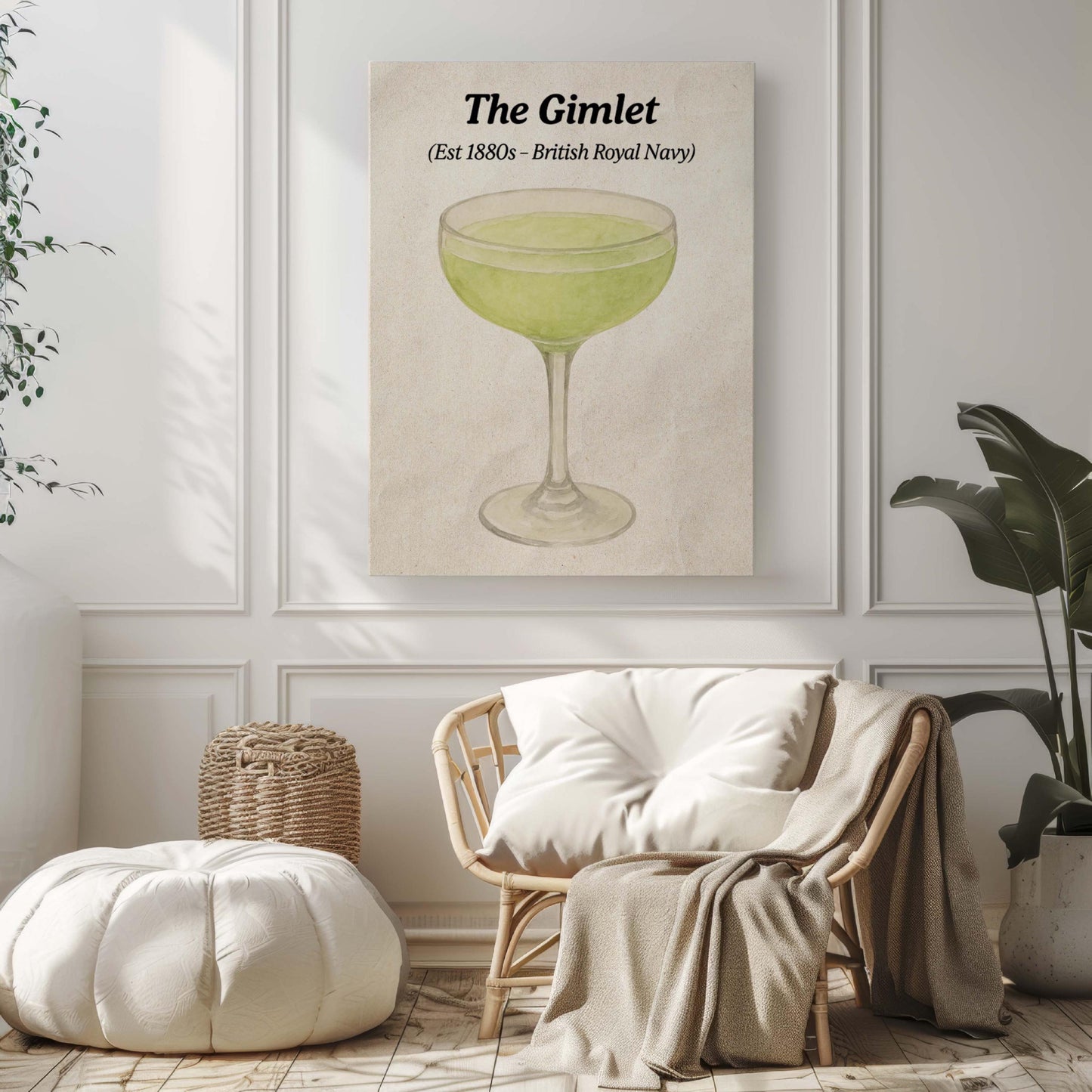 Gimlet Cocktail Art, Gin Lime Sour Cocktail Wall Decor, Retro Drink Illustration, Home Bar Decor, Classic Drink Artwork, Prohibition Era Art