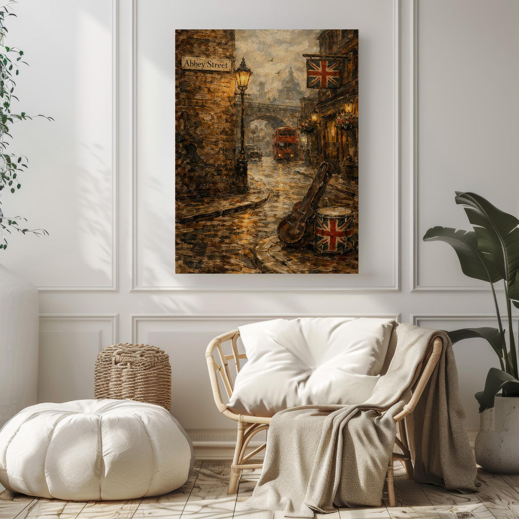 Abbey Street Cubism Art Print: Dublin City Center Travel Poster