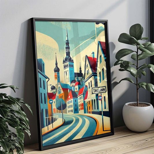 Tallinn Art Print, Estonia Travel Poster, European City Wall Art, Housewarming Gift, Tallinn Decor, Vintage Style Estonia Souvenir