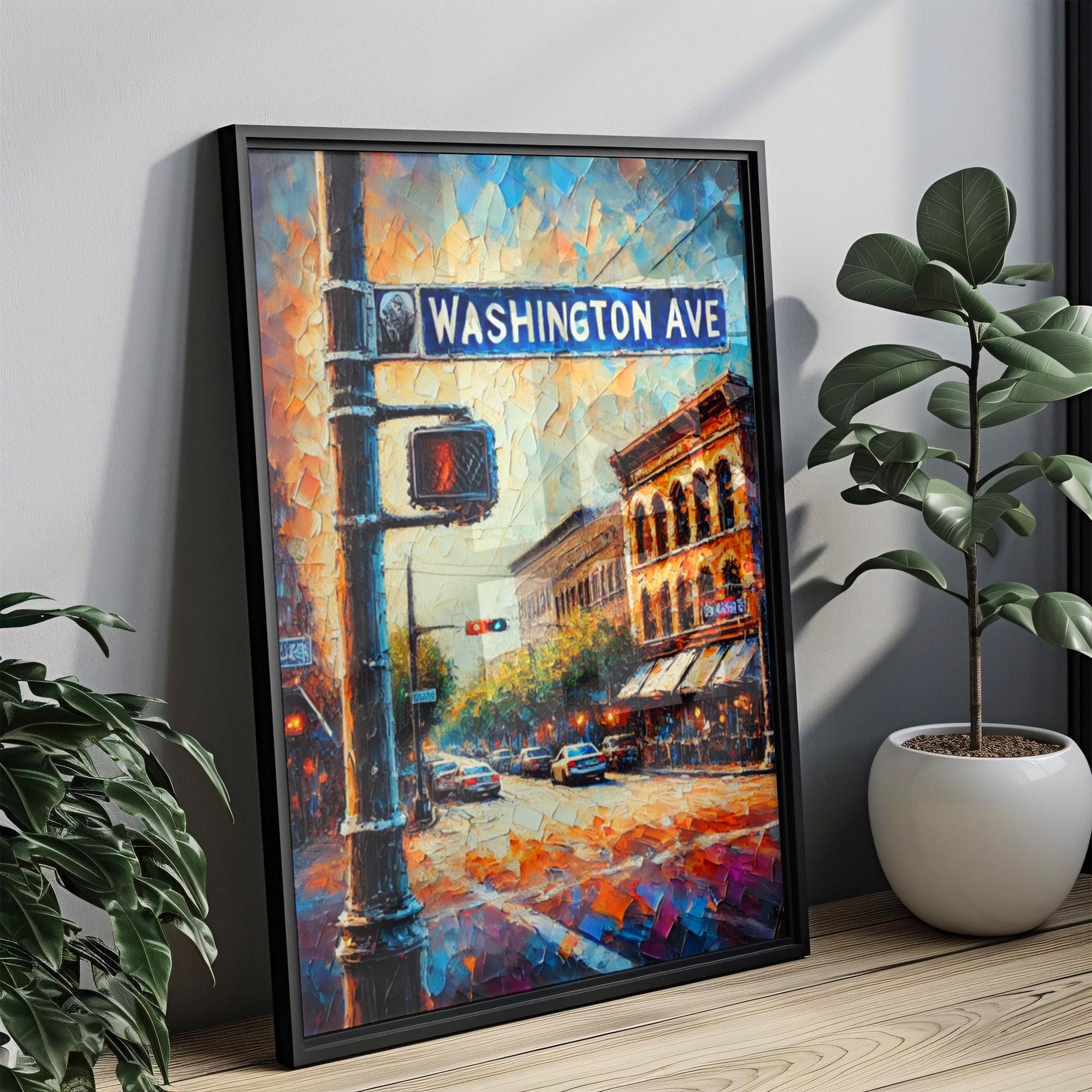 Washington Ave Wall Art Decor - Houston, Texas, USA