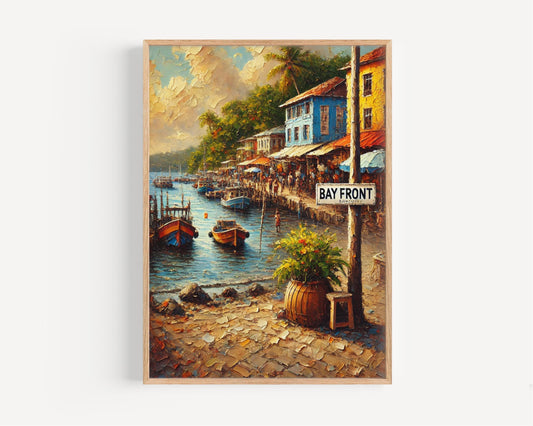 Bay Street Wall Art, Roseau Print, Dominica Art, Scenic Street Sign, Travel Souvenir, Travel Poster, Home Decor, Personalized Gift