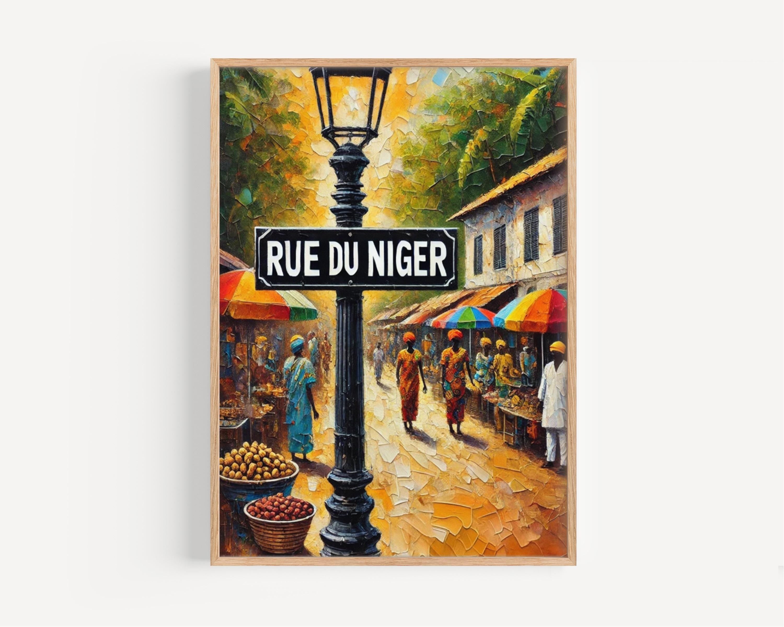 Rue du Niger Wall Art, Conakry Print, Guinea Cityscape, Travel Poster, Culture & Street Scene Art, Housewarming Gift, Travel Souvenir