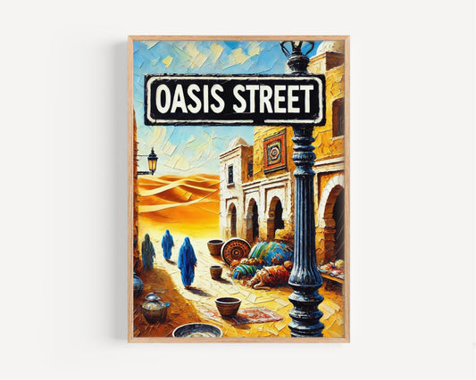 Oasis Street Wall Art, Nouakchott Print, Mauritania Art, “City” Gift, Travel Souvenir, Travel Poster,  “State” Art, PERSONALIZED GIFT