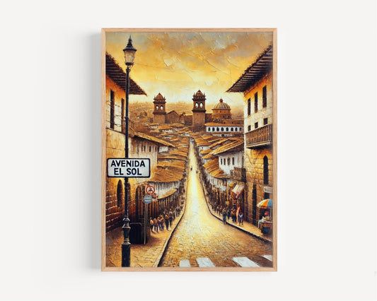 Cusco Wall Art Avenida El Sol Print Peru Decor Travel Poster Housewarming Gift Peru Art Travel Print