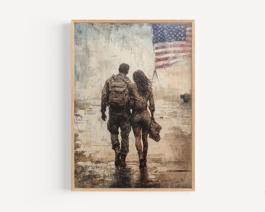 American Family Art | Abstract USA Wall Art | Patriotic United States Poster | Independence Day Home Decor Artwork