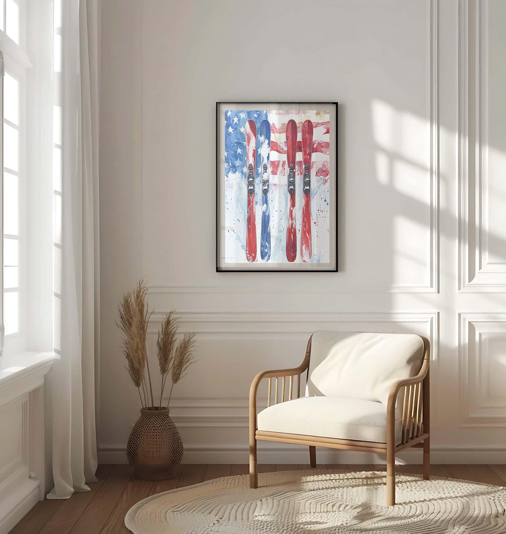 Skiing Wall Art Patriotic - United States