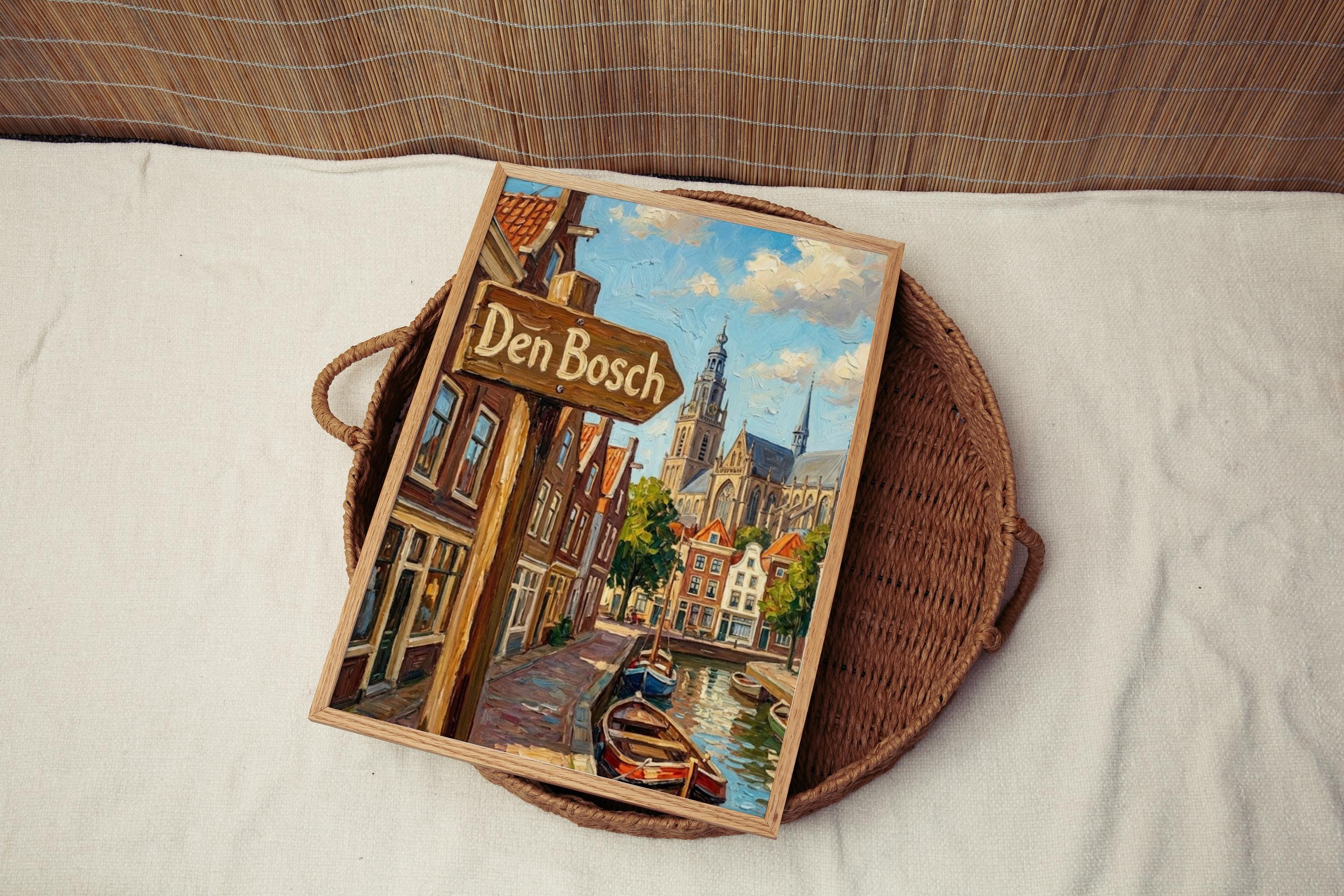Den Bosch Street Sign Wall Art Print: Historic Dutch City Travel Poster