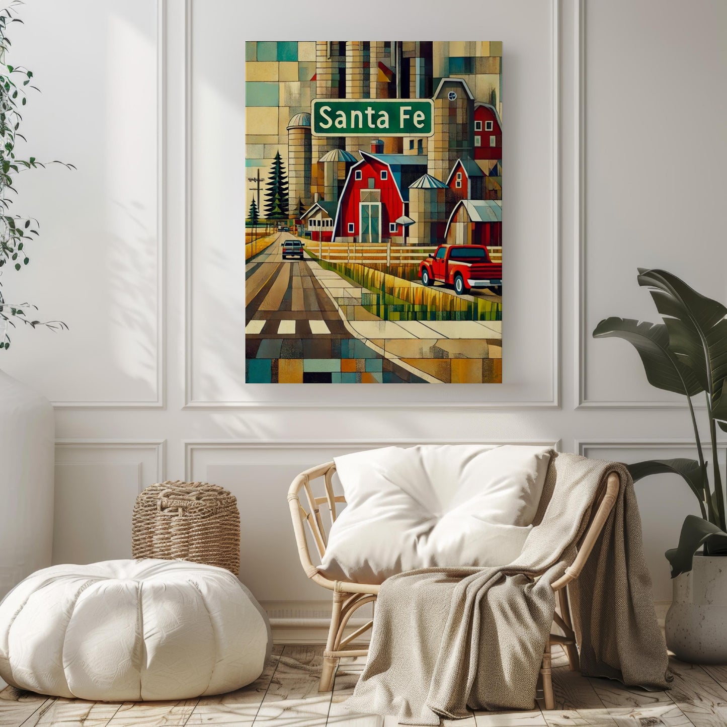 New Mexico Wall Art Santa Fe Print Travel Poster New Mexico Gift USA Souvenir Housewarming Decor