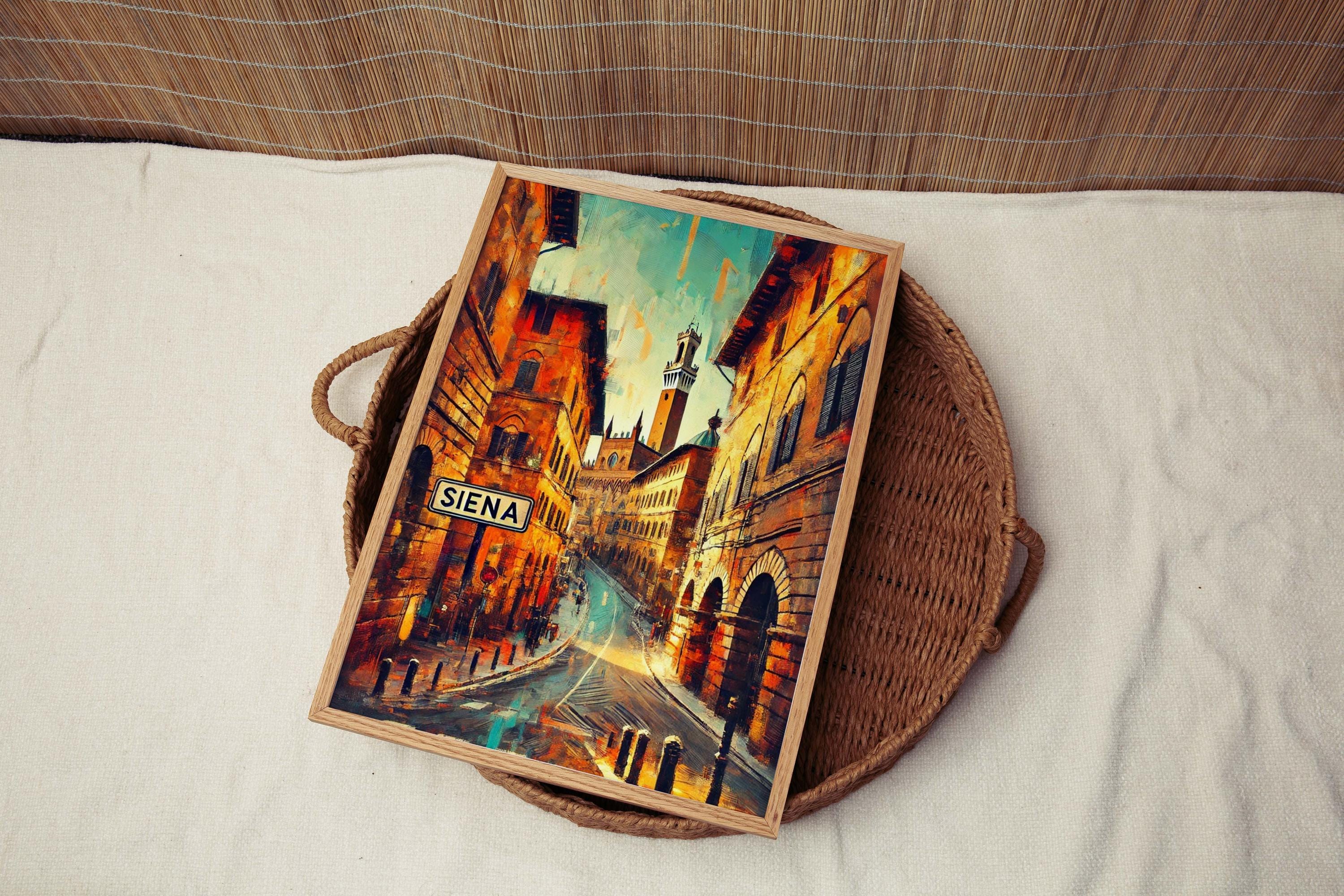 Siena Art Print | Italy Wall Art Travel Poster | Italian Artwork Housewarming Gift | European Decor Cityscape Illustration