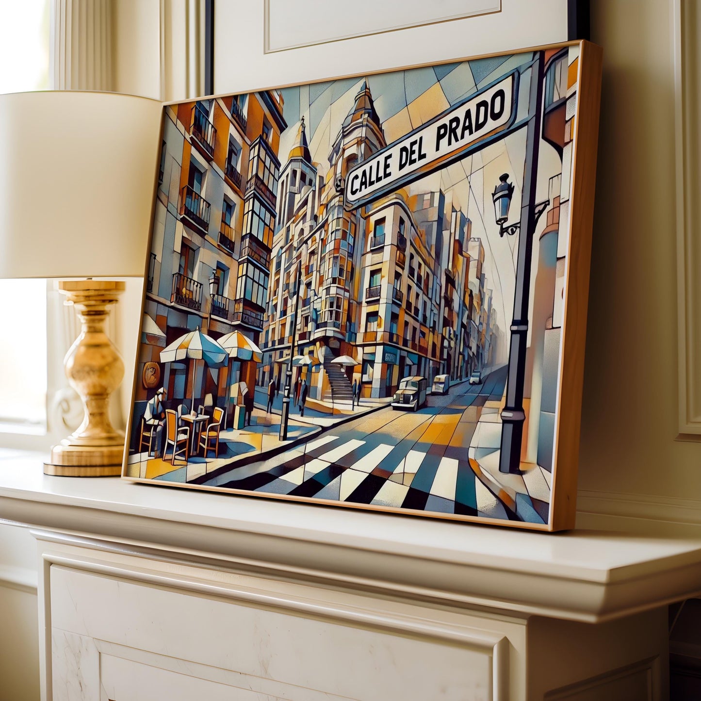 Calle del Prado Wall Art Print - Madrid Travel Poster, Spain Souvenir, Housewarming Gift, Elegant Street Map Decor