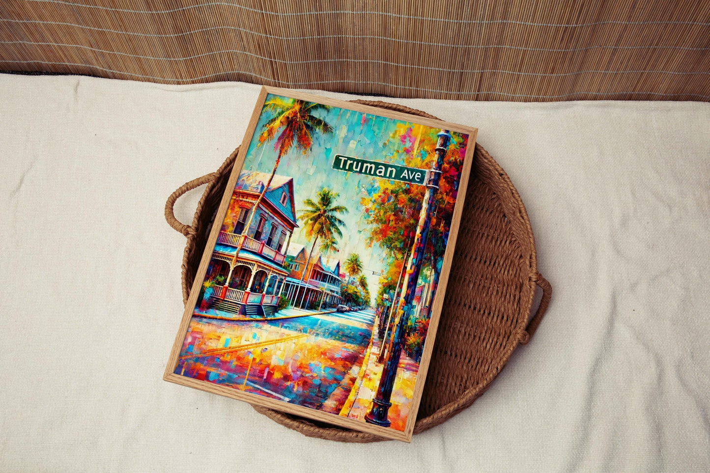 Truman Ave Print Key West Wall Art, Florida Travel Poster, Housewarming Gift, Coastal Decor, FL Art, Vacation Home Wall Decor