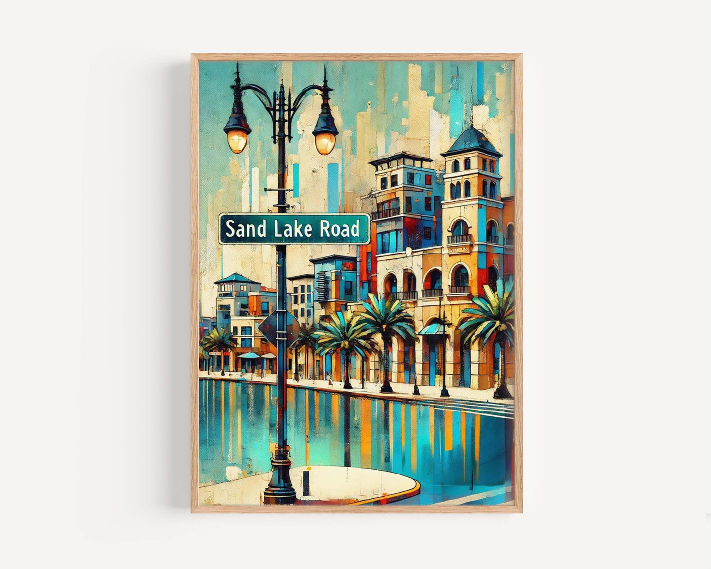 Sand Lake Road Print - Orlando Florida Art, Travel Poster Wall Art, Florida Gift & Housewarming Decor