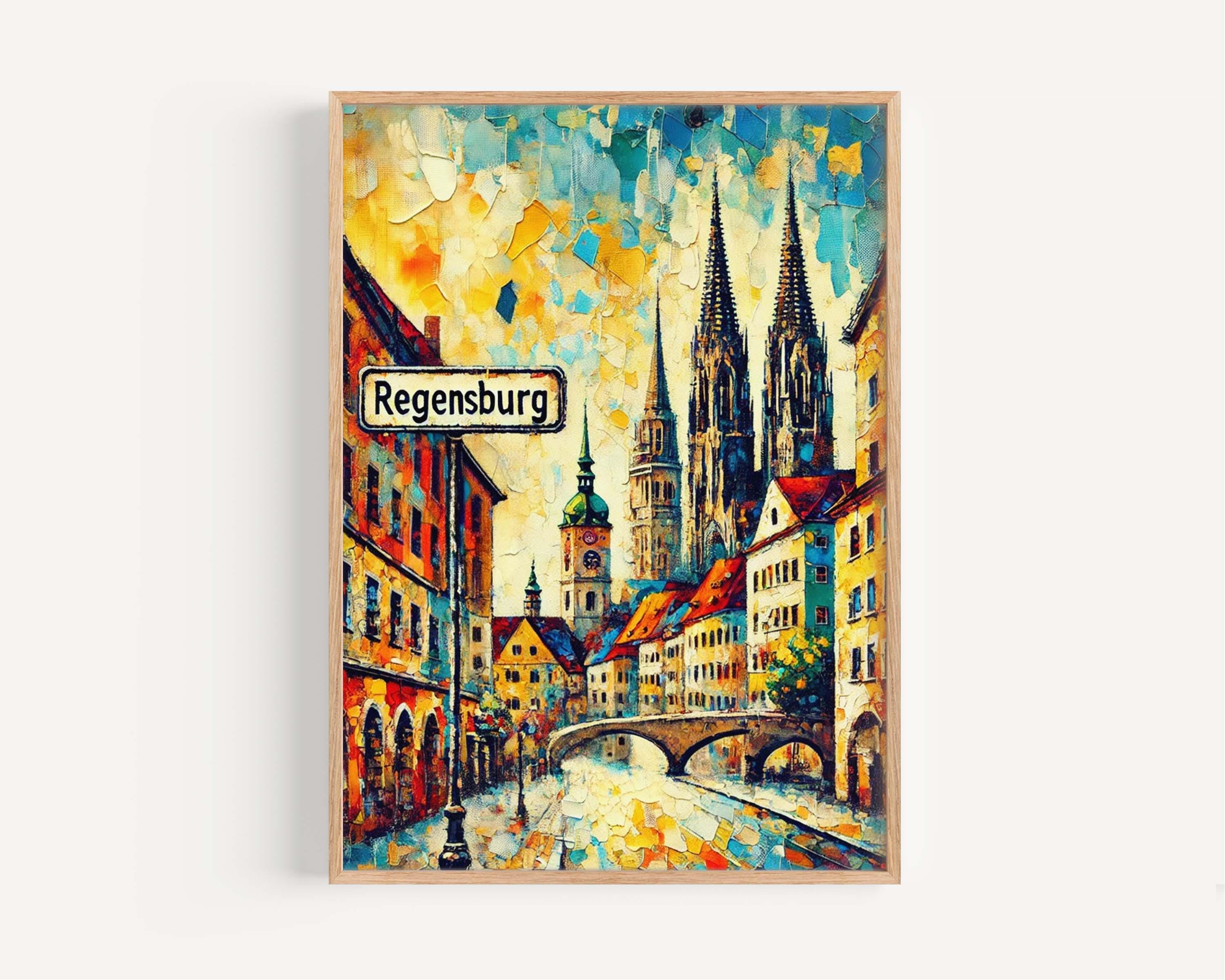 Regensburg Art Print, Germany Travel Poster, Regensburg Wall Art, Housewarming Gift, European City Decor, German Travel Gift