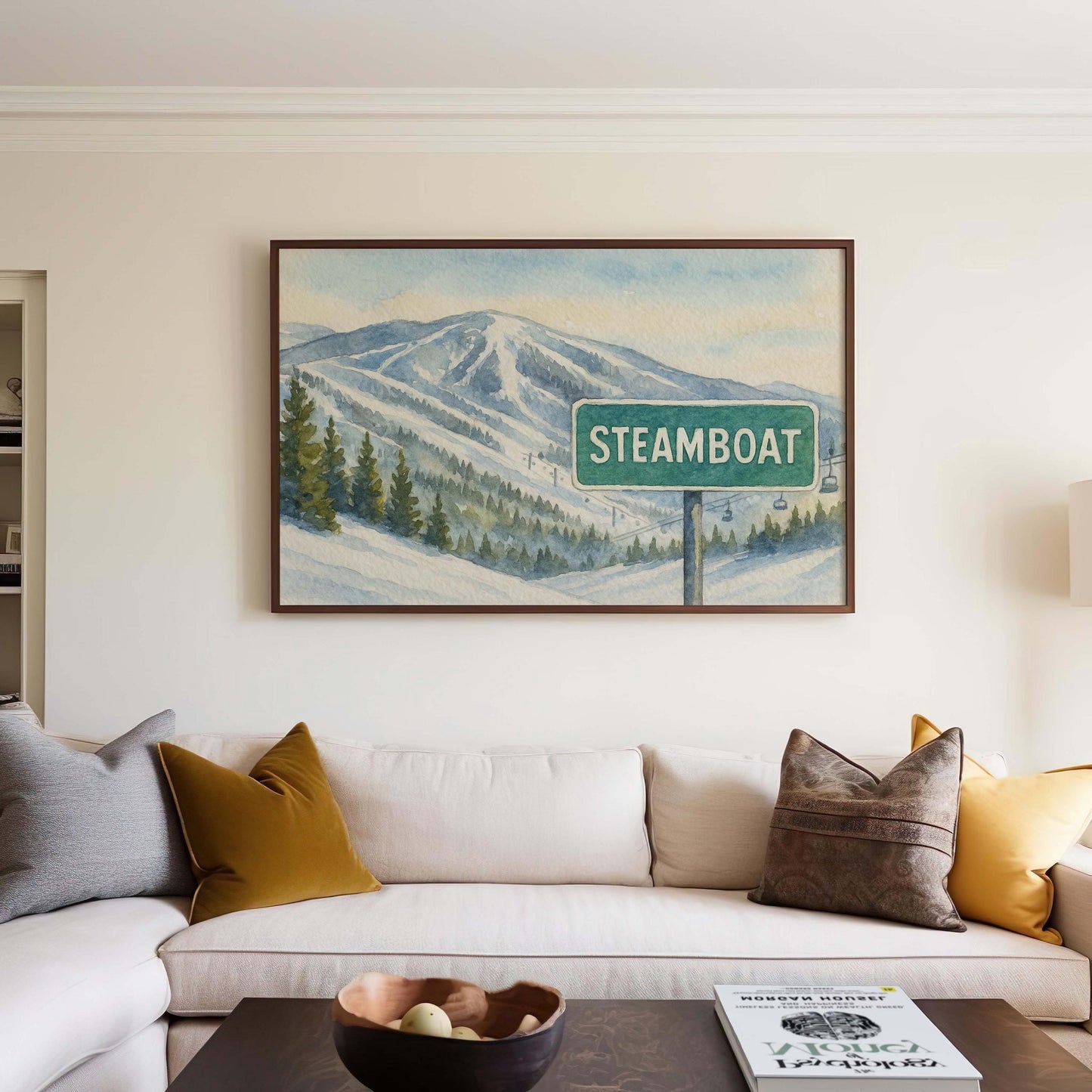 Dodge Ridge Ski Resort Watercolor Art Print