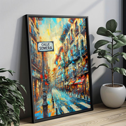 Bilbao Calle Somera Wall Art Print – Spanish Travel Poster, Bilbao Artwork, Housewarming Gift, Unique Spanish Decor, Travel Home Print